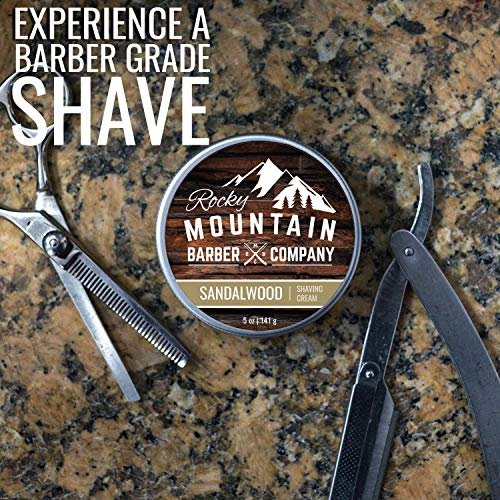 Rocky Mountain Barber Company Aftershave Balm for Men – Sandalwood, Coconut Oil, Shea Butter – 4 oz Avelisse