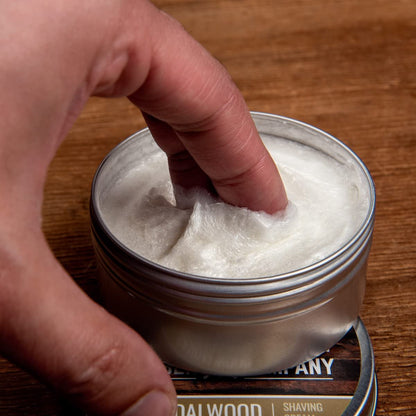 Premium Sandalwood Shaving Cream for Men – Thick Lather, Traditional & Cartridge Shaving – Rocky Mountain Barber Company (5 oz Tin) Avelisse