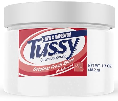 Tussy Cream Deodorant Original Fresh Spice 1.7 oz – Long-Lasting Odor Protection, Smooth Cream Formula, Gentle Underarm Care for Men & Women Avelisse