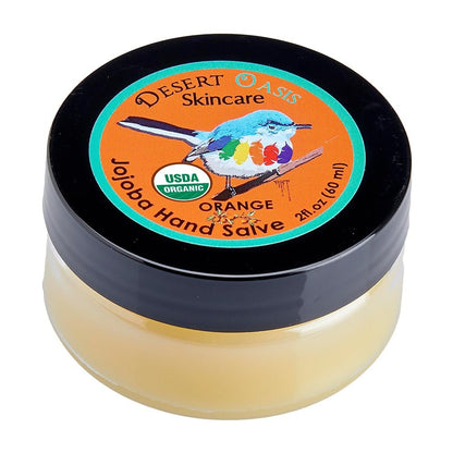 Organic Orange Hand Salve – Over 50% Jojoba Oil, Beeswax & Avocado Oil – Bright Citrus Balm for Dry Hands, Feet, Cuticles & Sensitive Skin (2 oz) Avelisse