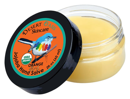Organic Orange Hand Salve – Over 50% Jojoba Oil, Beeswax & Avocado Oil – Bright Citrus Balm for Dry Hands, Feet, Cuticles & Sensitive Skin (2 oz) Avelisse
