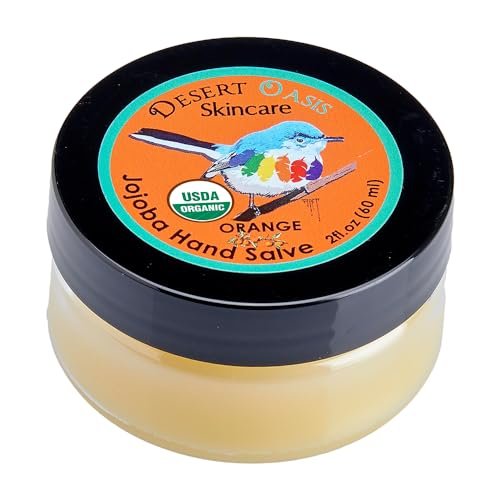 Organic Orange Hand Salve – Over 50% Jojoba Oil, Beeswax & Avocado Oil – Bright Citrus Balm for Dry Hands, Feet, Cuticles & Sensitive Skin (2 oz) Avelisse