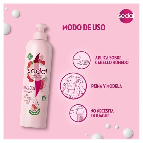 Sedal Hidratacion Anti Nudos Styling Cream 300 ml - Detangling & Moisturizing Hair Cream - görsel 5