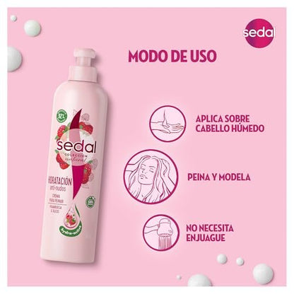 Sedal Hidratacion Anti Nudos Styling Cream 300 ml - Detangling & Moisturizing Hair Cream