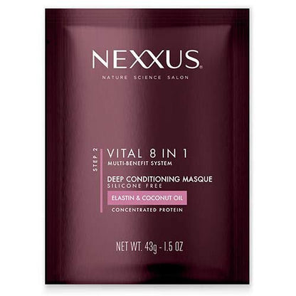 Nexxus Vitall 8-In-1 Coconut & Protein Complex Rejuvenating Masque - Deep Conditioner for Dry, Damaged Hair, 1.5 oz