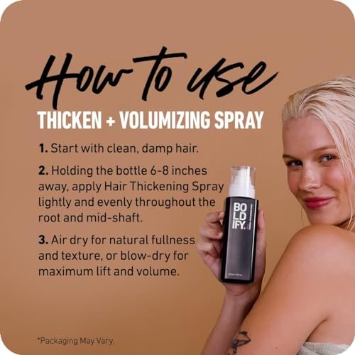 Boldify Hair Thickening Spray - Volume Booster - Stylist-Recommended Texture Spray for Hair Women & Men - 8oz - görsel 14
