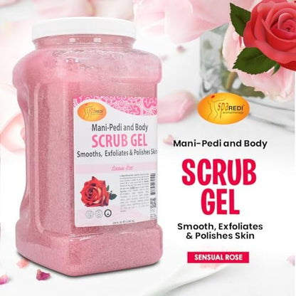 SPA REDI Professional Foot Scrub Gel – Dual-Action Pedicure Treatment for Softer, Nourished Feet (128 oz Gallon) Avelisse