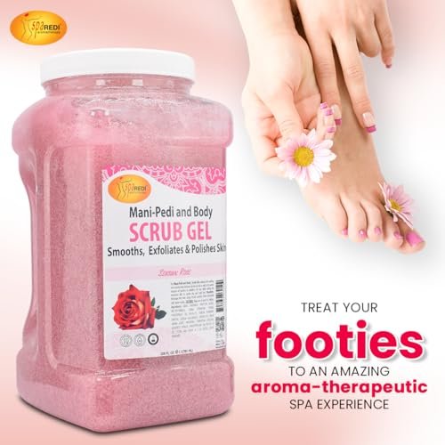 SPA REDI Professional Foot Scrub Gel – Dual-Action Pedicure Treatment for Softer, Nourished Feet (128 oz Gallon) Avelisse