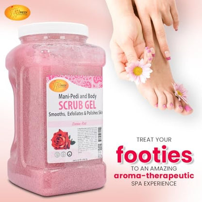 SPA REDI Professional Foot Scrub Gel – Dual-Action Pedicure Treatment for Softer, Nourished Feet (128 oz Gallon) Avelisse