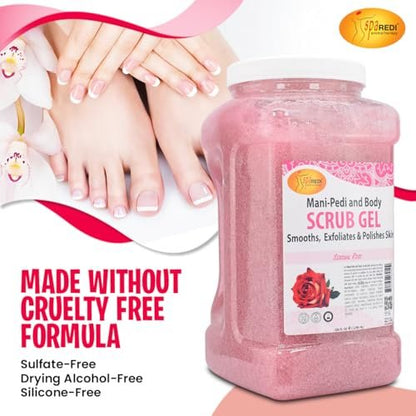 SPA REDI Professional Foot Scrub Gel – Dual-Action Pedicure Treatment for Softer, Nourished Feet (128 oz Gallon) Avelisse