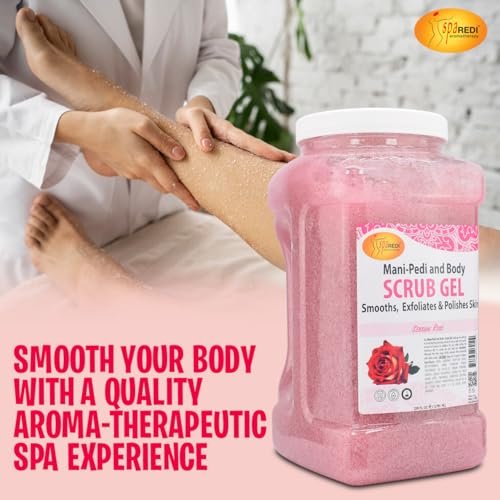 SPA REDI Professional Foot Scrub Gel – Dual-Action Pedicure Treatment for Softer, Nourished Feet (128 oz Gallon) Avelisse