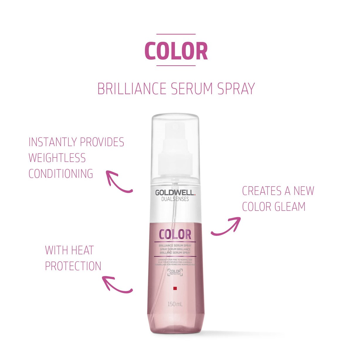 Goldwell Dualsenses Color Brilliance Serum Spray – 150ml (5 Fl Oz) – Protect & Shine for Color-Treated Hair Avelisse