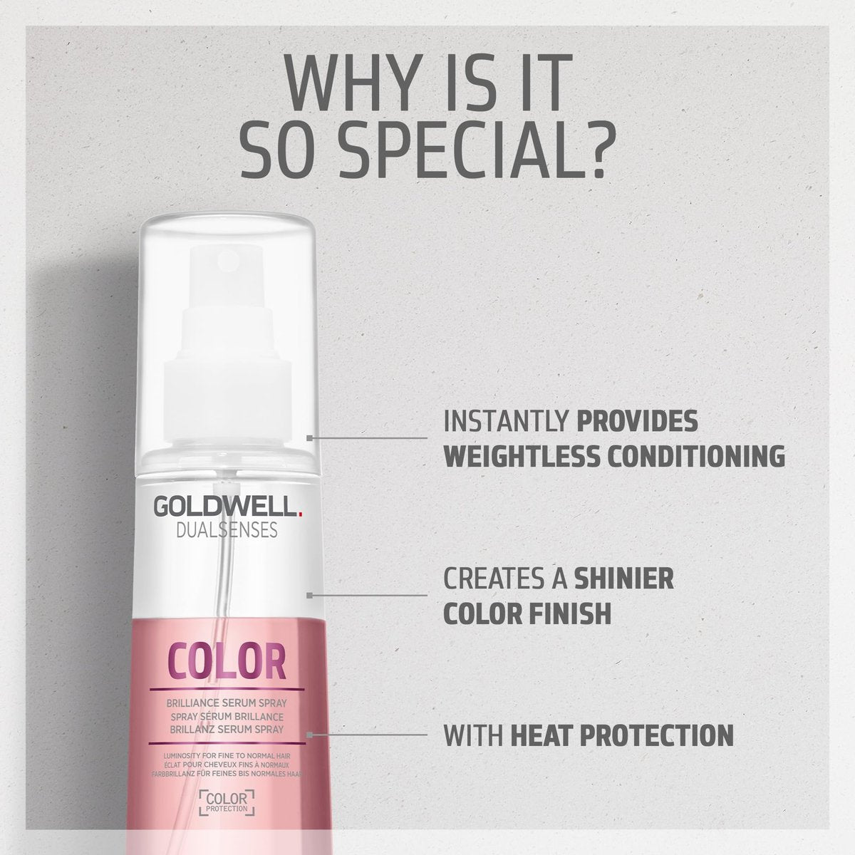 Goldwell Dualsenses Color Brilliance Serum Spray – 150ml (5 Fl Oz) – Protect & Shine for Color-Treated Hair Avelisse