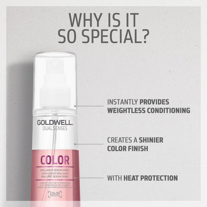 Goldwell Dualsenses Color Brilliance Serum Spray – 150ml (5 Fl Oz) – Protect & Shine for Color-Treated Hair Avelisse