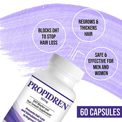Propidren by HairGenics - DHT Blocker & Hair Growth Capsules | Natural Hair Regrowth Treatment for Men & Women Avelisse