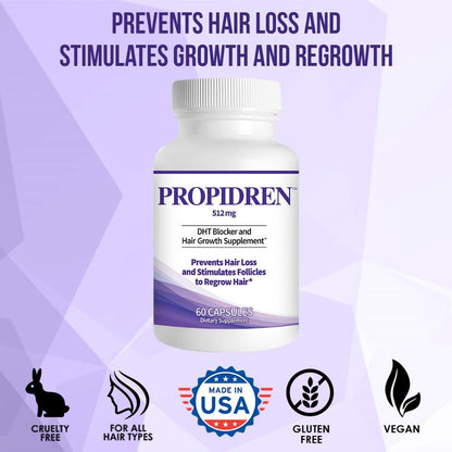 Propidren by HairGenics - DHT Blocker & Hair Growth Capsules | Natural Hair Regrowth Treatment for Men & Women Avelisse