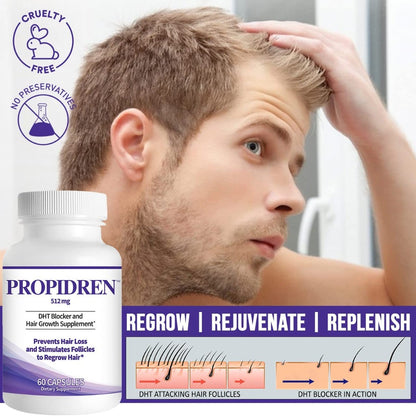 Propidren by HairGenics - DHT Blocker & Hair Growth Capsules | Natural Hair Regrowth Treatment for Men & Women Avelisse