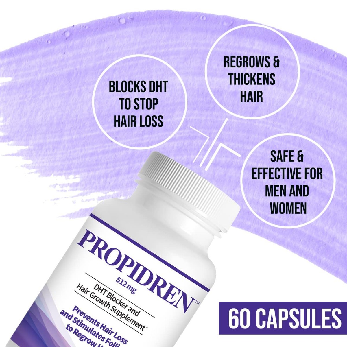 Propidren by HairGenics - DHT Blocker & Hair Growth Capsules | Natural Hair Regrowth Treatment for Men & Women Avelisse