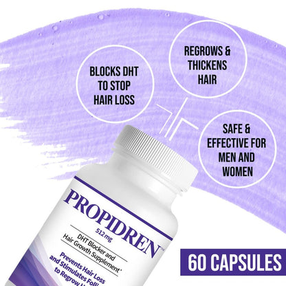 Propidren by HairGenics - DHT Blocker & Hair Growth Capsules | Natural Hair Regrowth Treatment for Men & Women Avelisse