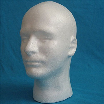 LIAMTU Male Wig Display Mannequin Head Stand – Styrofoam Foam White, 1 Pack Avelisse