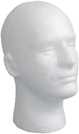 LIAMTU Male Wig Display Mannequin Head Stand – Styrofoam Foam White, 1 Pack Avelisse
