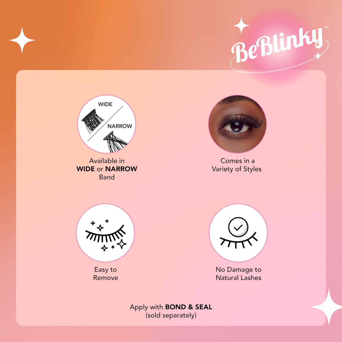 BeBlinky False Eyelashes Lash Extension Kit 03 - 72 Voluminous Clusters (9mm-16mm), Easy to Apply & Remove, No Damage - görsel 7