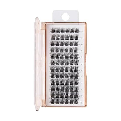 BeBlinky False Eyelashes Lash Extension Kit 03 - 72 Voluminous Clusters (9mm-16mm), Easy to Apply & Remove, No Damage