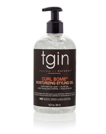 tgin Curl Bomb Moisturizing Styling Gel – Frizz Control, Curl Defining & Moisturizing Hair Gel with Olive Oil & Nettle Leaf – For Curly, Coily & Wavy Hair (13 oz Pump Bottle) Avelisse
