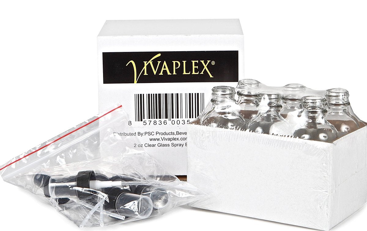 Vivaplex 6-Pack 2 oz Clear Glass Spray Bottles with Black Fine Mist Sprayers - Refillable Travel Size - görsel 5