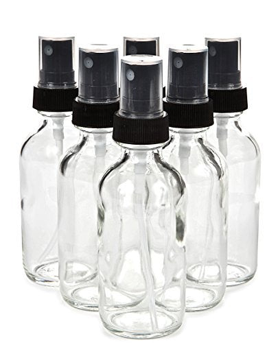 Vivaplex 6-Pack 2 oz Clear Glass Spray Bottles with Black Fine Mist Sprayers - Refillable Travel Size - görsel 2