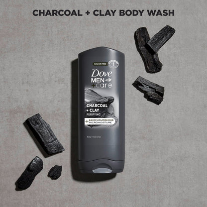 Dove Men+Care Purifying Charcoal + Clay Body and Face Wash, 13.5 oz
