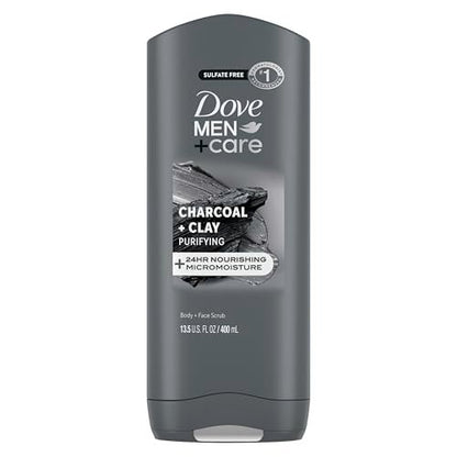 Dove Men+Care Purifying Charcoal + Clay Body and Face Wash, 13.5 oz