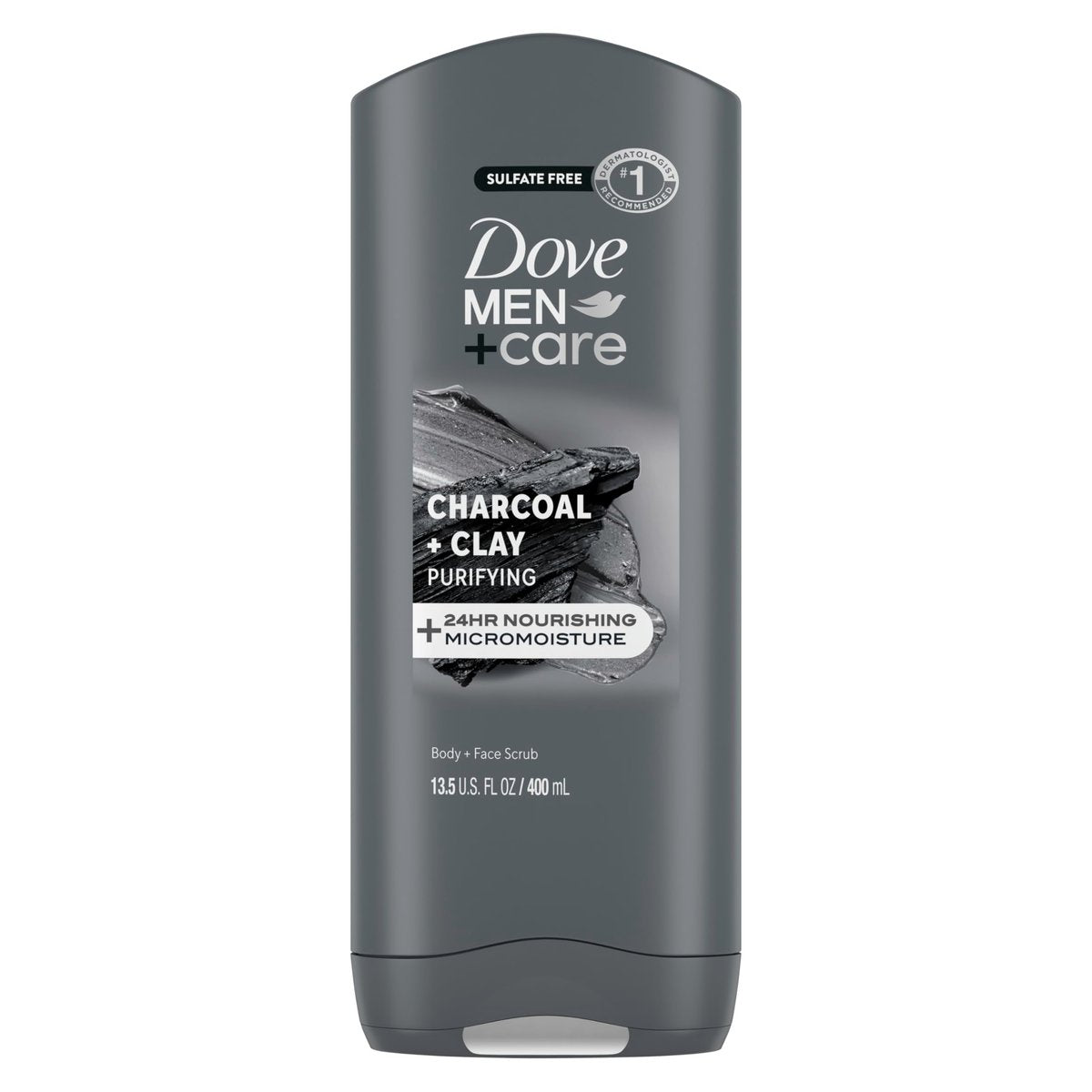 Dove Men+Care Purifying Charcoal + Clay Body and Face Wash, 13.5 oz - görsel 1