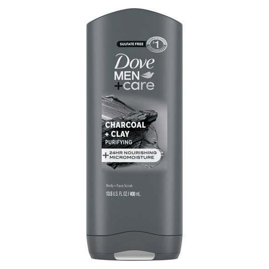 Dove Men+Care Purifying Charcoal + Clay Body and Face Wash, 13.5 oz