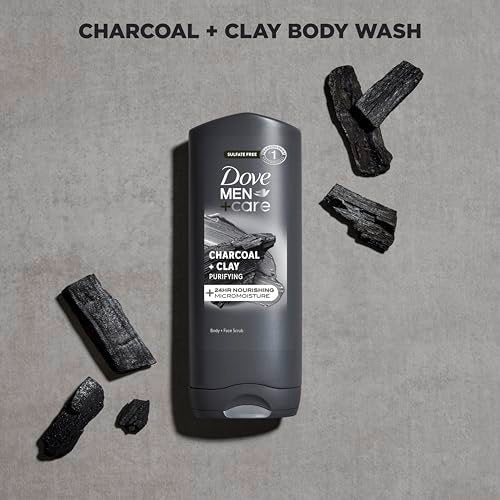 Dove Men+Care Purifying Charcoal + Clay Body and Face Wash, 13.5 oz - görsel 6