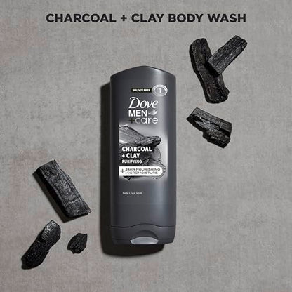 Dove Men+Care Purifying Charcoal + Clay Body and Face Wash, 13.5 oz