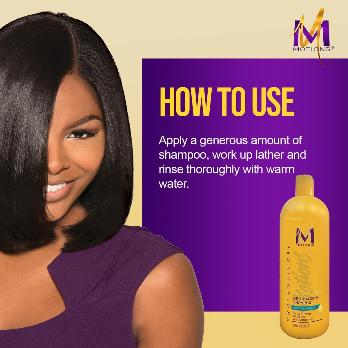 Motions Pro Neutralizing Shampoo - 16 oz | Color-Treated Hair Care Avelisse