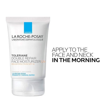 La Roche-Posay Toleriane Double Repair UV SPF 30 Moisturizer for Face - Daily Face Moisturizer with Sunscreen, Niacinamide & Glycerin, Oil-Free, 3.38 Fl Oz Avelisse