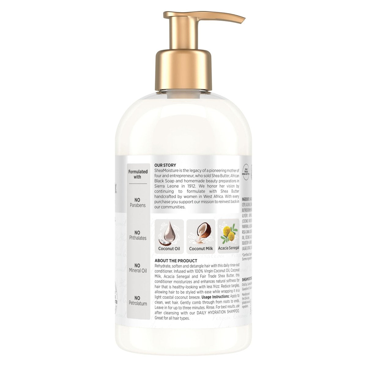 Shea Moisture Daily Hydrating Conditioner with Virgin Coconut Oil, Sulfate-Free, 13 oz - For All Hair Types - görsel 4