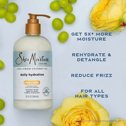 Shea Moisture Daily Hydrating Conditioner with Virgin Coconut Oil, Sulfate-Free, 13 oz - For All Hair Types