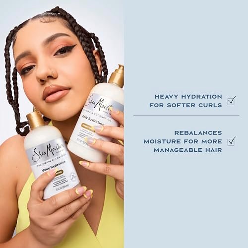 Shea Moisture Daily Hydrating Conditioner with Virgin Coconut Oil, Sulfate-Free, 13 oz - For All Hair Types - görsel 7