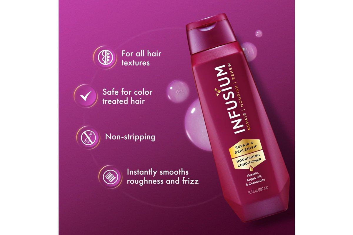 Infusium Moisturize & Replenish Shampoo and Conditioner Set - 13.5 oz Each, Restore Dry Hair Avelisse