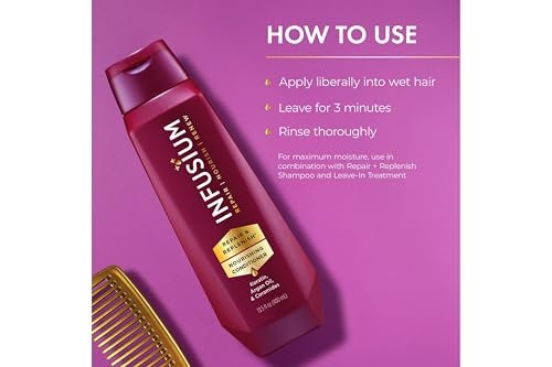 Infusium Moisturize & Replenish Shampoo and Conditioner Set - 13.5 oz Each, Restore Dry Hair Avelisse