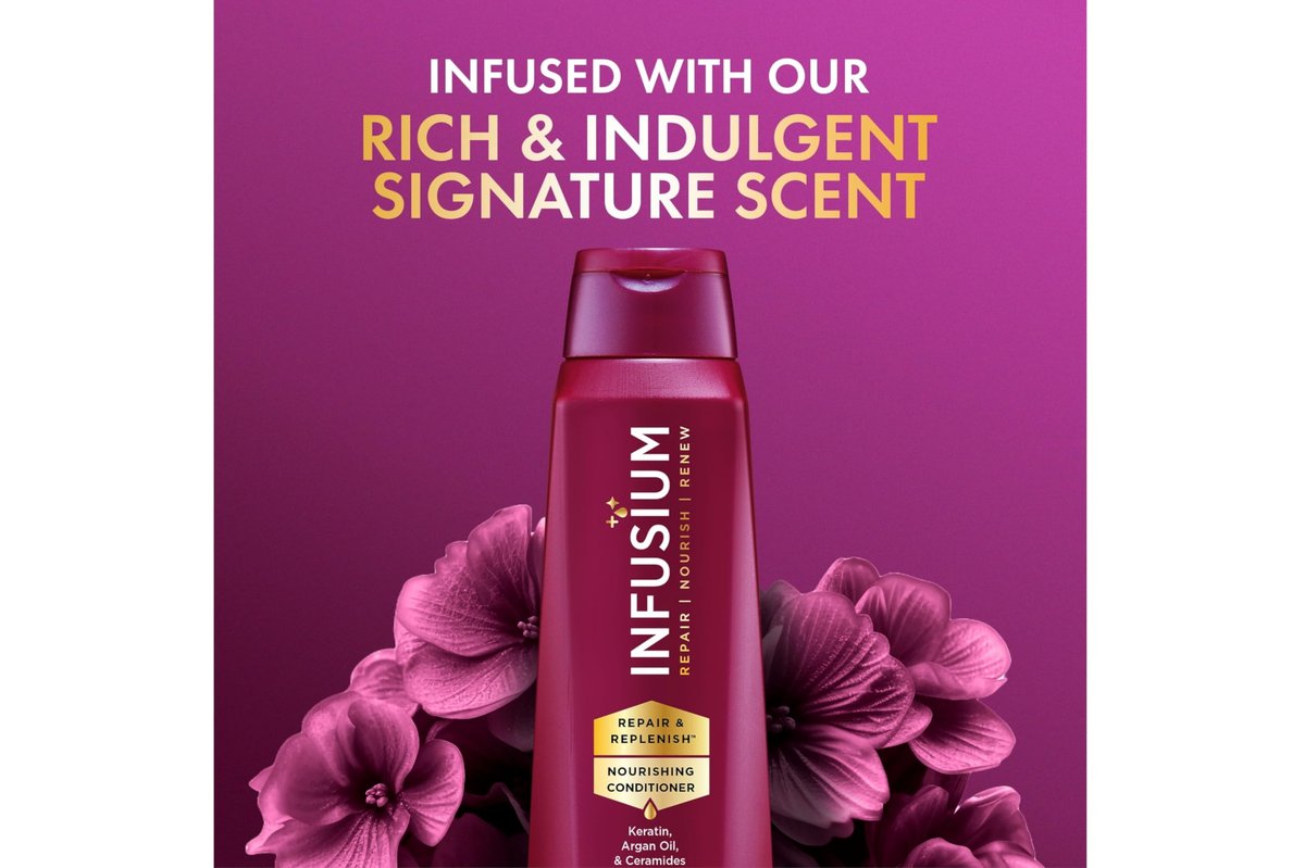 Infusium Moisturize & Replenish Shampoo and Conditioner Set - 13.5 oz Each, Restore Dry Hair Avelisse