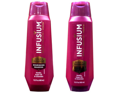 Infusium Moisturize & Replenish Shampoo and Conditioner Set - 13.5 oz Each, Restore Dry Hair Avelisse