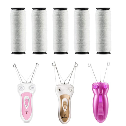 YUNAI 5-Pack Replacement Cotton Threads for Epilator Hair Removal | 2.4 oz Spools