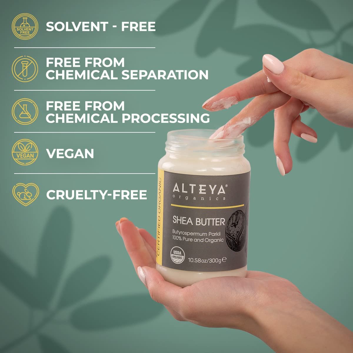Alteya Organics 100% Pure Organic Shea Butter – 10.58 oz Glass Jar Avelisse