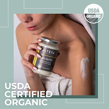 Alteya Organics 100% Pure Organic Shea Butter – 10.58 oz Glass Jar Avelisse