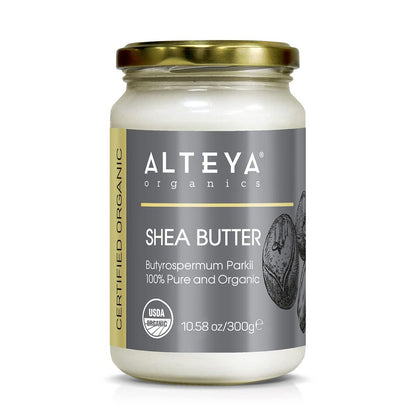 Alteya Organics 100% Pure Organic Shea Butter – 10.58 oz Glass Jar Avelisse