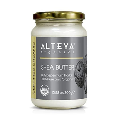 Alteya Organics 100% Pure Organic Shea Butter – 10.58 oz Glass Jar Avelisse